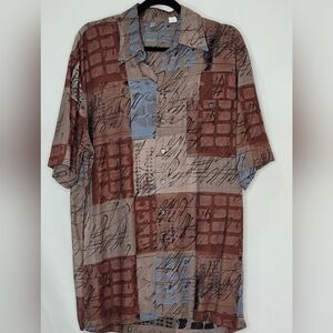 Haupt Short Sleeve Linen Blend Sport Shirt - Vintage M (Fits Modern Large)